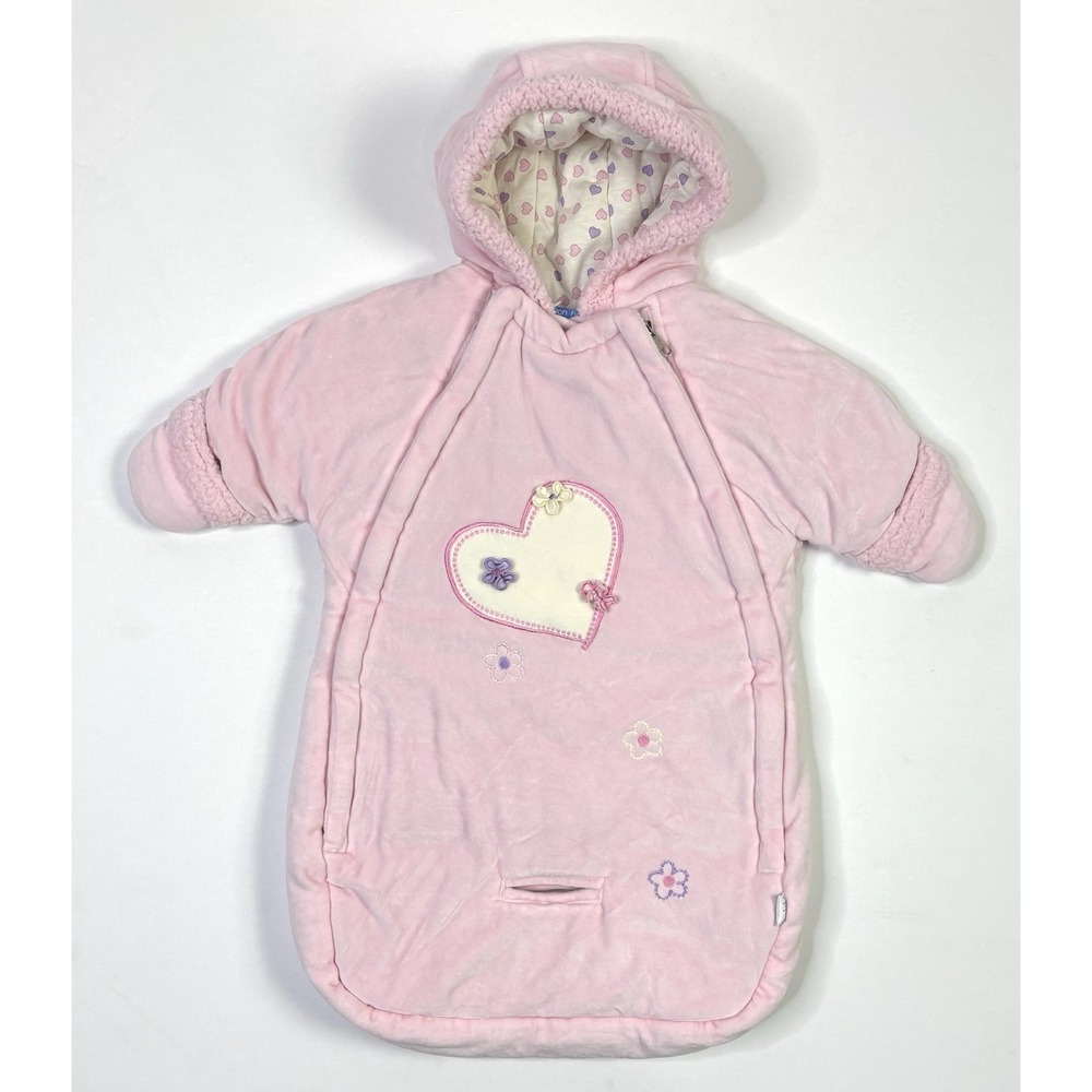 Bon Bebe Baby Girl 0-9M Pink Bunting Snowsuit Hooded Winter Pram Bag
